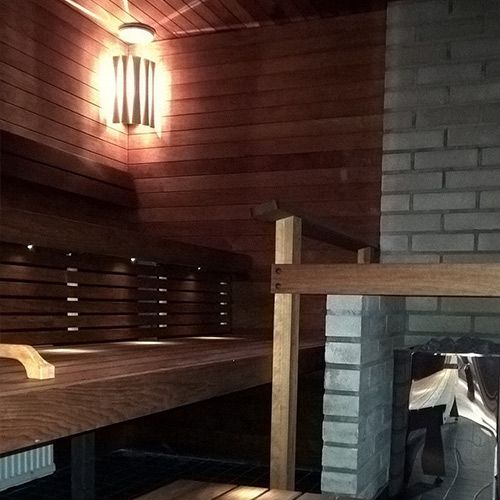 Saunan tunnelmavalaistus asiakaskohteessa